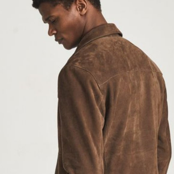 Reiss Suede Leather Zip Jacket - Picture 2 of 7